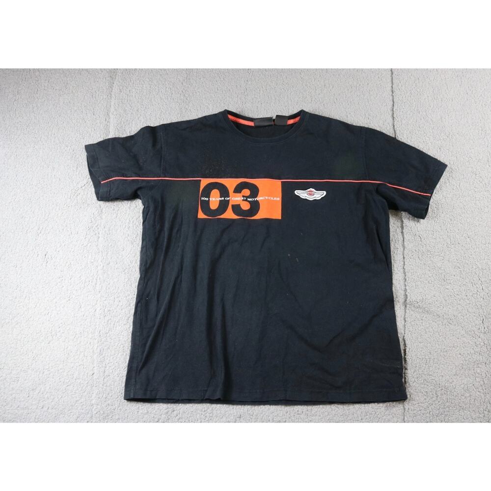 Harley Davidson T-Shirt XL Logo Shirt 100 Years of Great Motorcycles Vintage